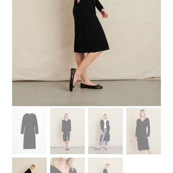 LAST CHANCE Alex Mill FINNEY linen Sweater Dress Black cardigan sz medium black - Picture 6 of 7